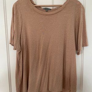 WHIT & WISDOM - BLOUSE TOP - FOIL DOT RUCHED T-SHIRT - COLOR MAPLE TAFFY  - WORN